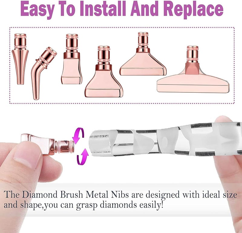 Heyseri Ergonomic Diamond Painting Art Pens, Diamond Painting Accessories Kits with Steel Metal Tip, 5D Art Tools Accessories Pen for Craft Nail(White Gold) - Image 3